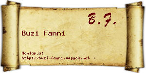Buzi Fanni névjegykártya